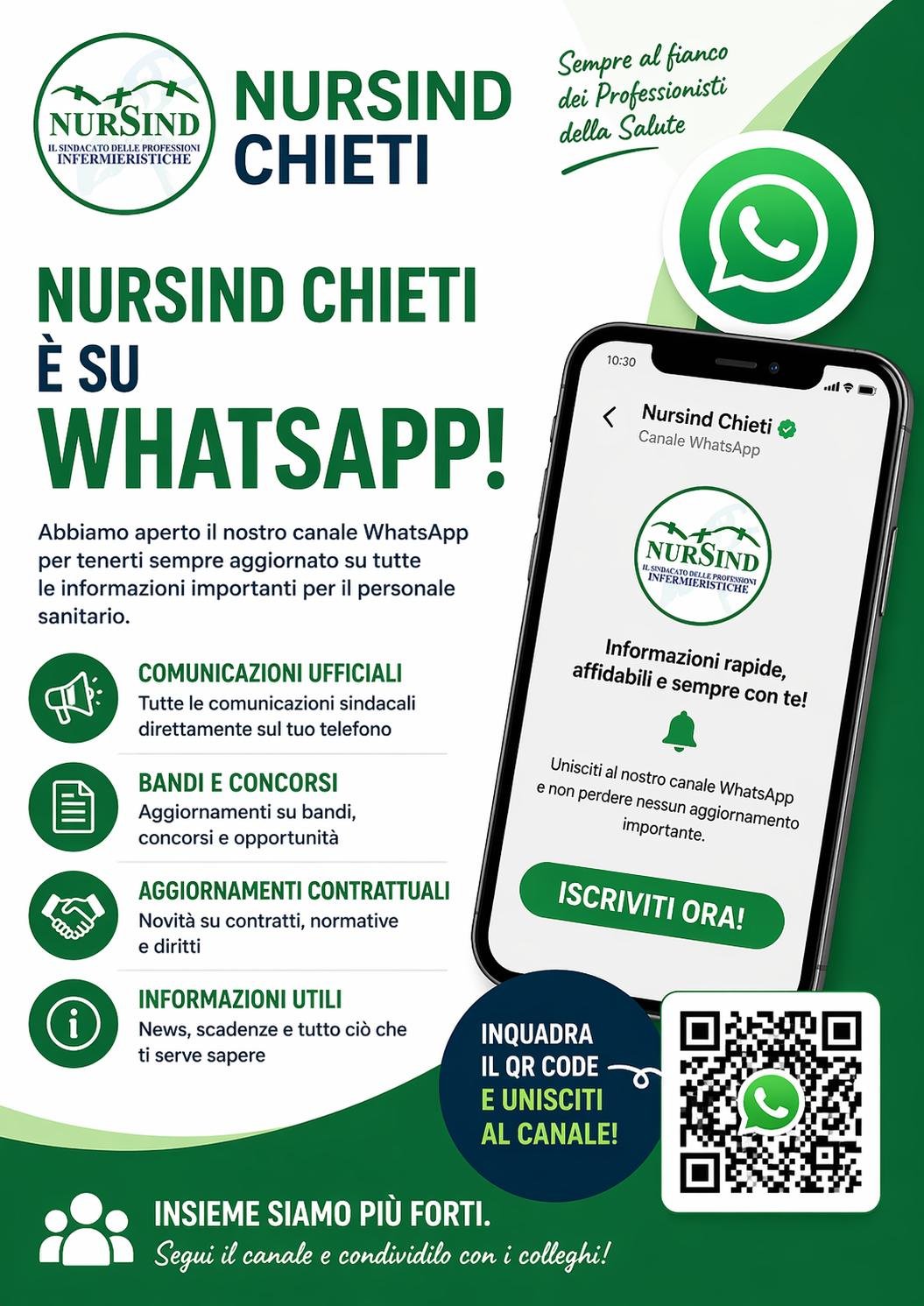 Scopri di pi&ugrave; sull'articolo Nursind Chieti &egrave; su WhatsApp! Seguici sul canale!